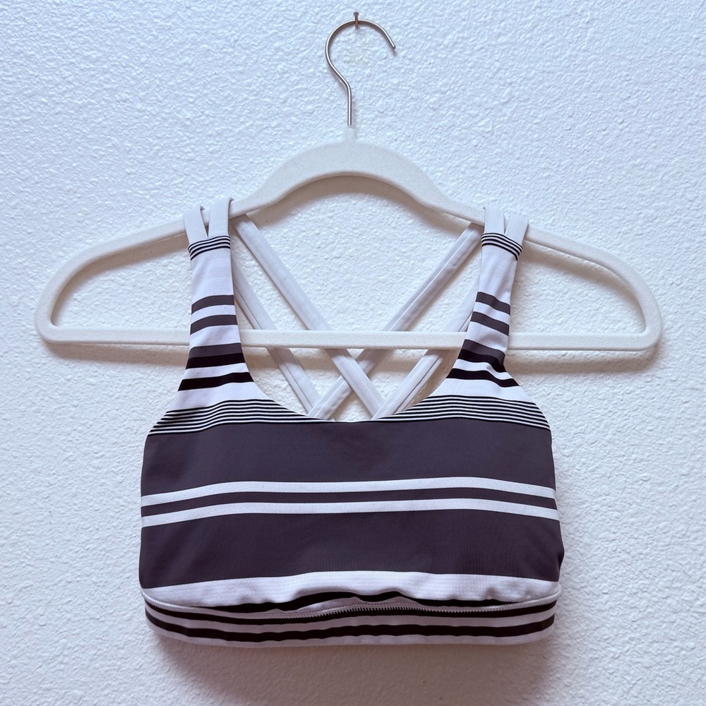Lululemon Striped Black and White Sports Bra